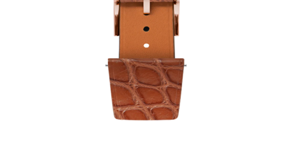 Matte Cognac Alligator Flank Stitchless Strap - Image 8