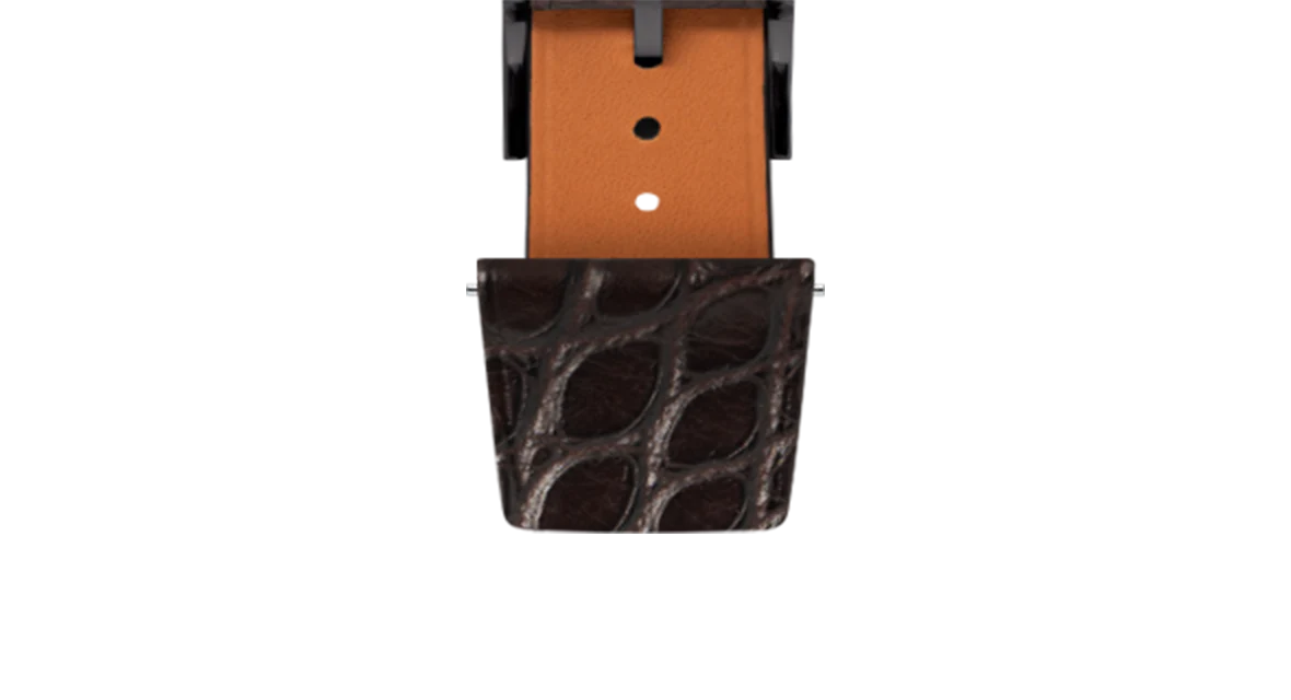 Matte Dark Brown Alligator Flank Stitchless Strap - Image 11
