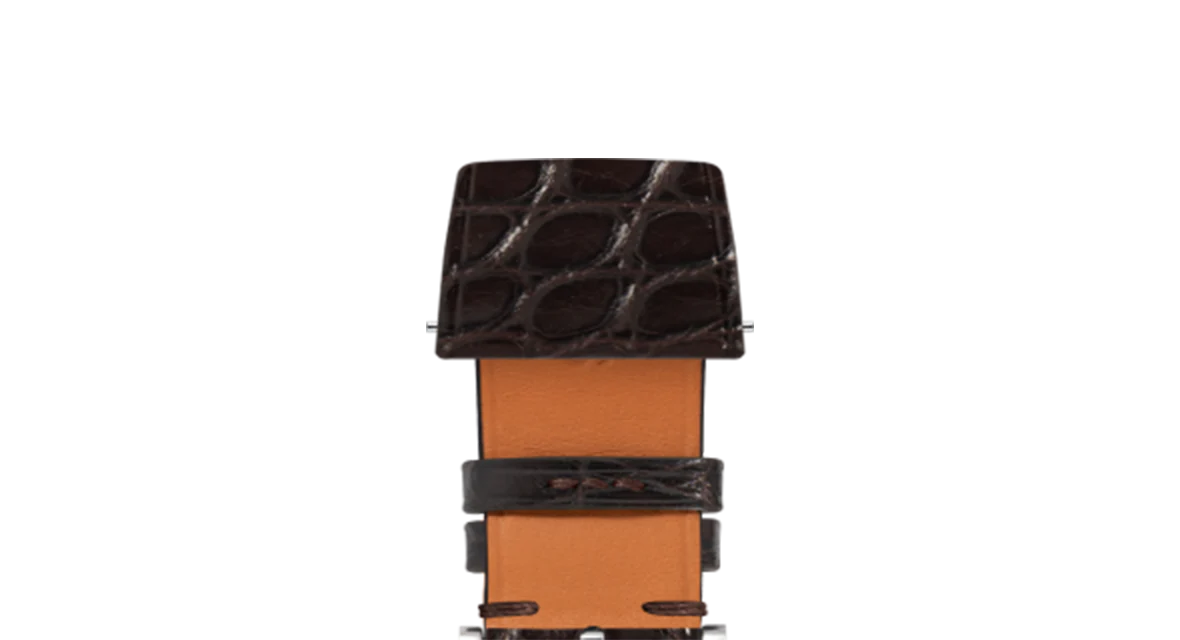 Matte Dark Brown Alligator Flank Stitchless Strap - Image 4