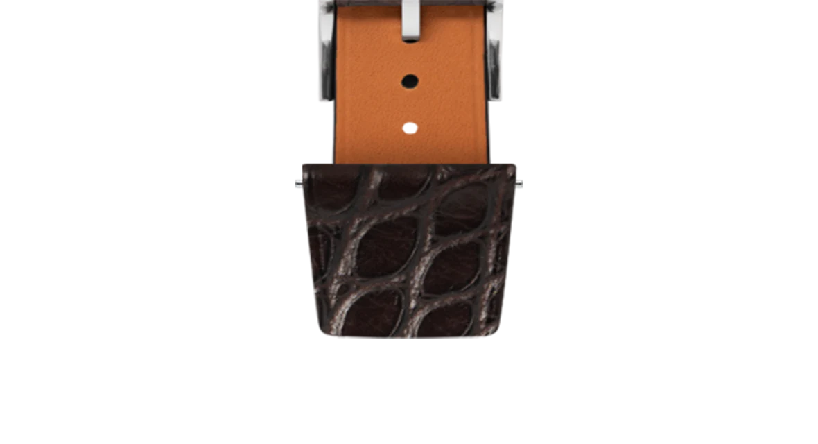 Matte Dark Brown Alligator Flank Stitchless Strap - Image 5