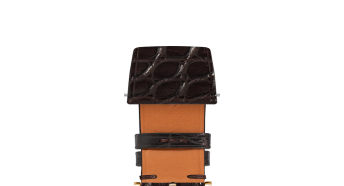 Matte Dark Brown Alligator Flank Stitchless Strap - Image 8