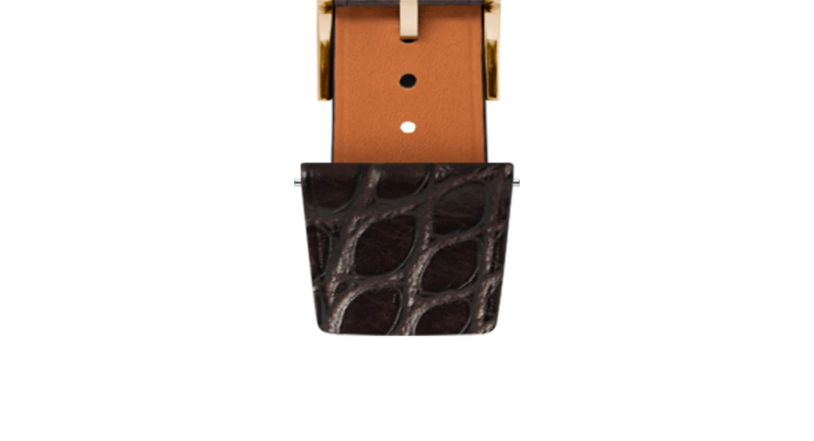 Matte Dark Brown Alligator Flank Stitchless Strap - Image 9