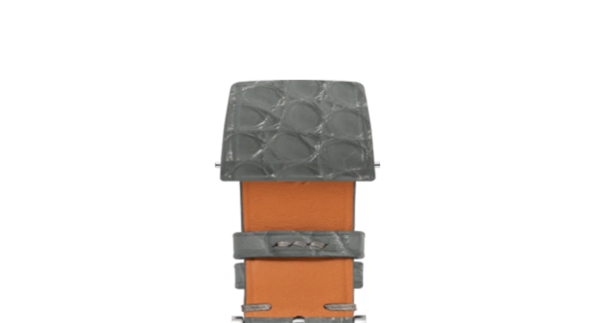 Matte Dolphin Grey Alligator Flank Stitchless Strap - Image 4