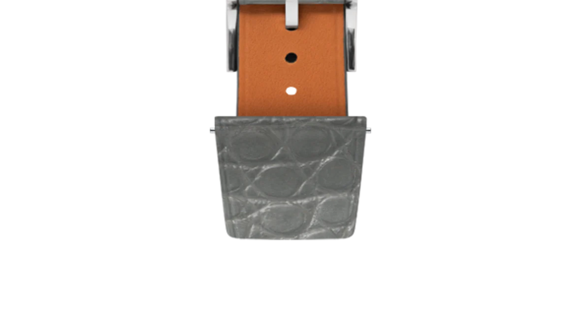 Matte Dolphin Grey Alligator Flank Stitchless Strap - Image 5