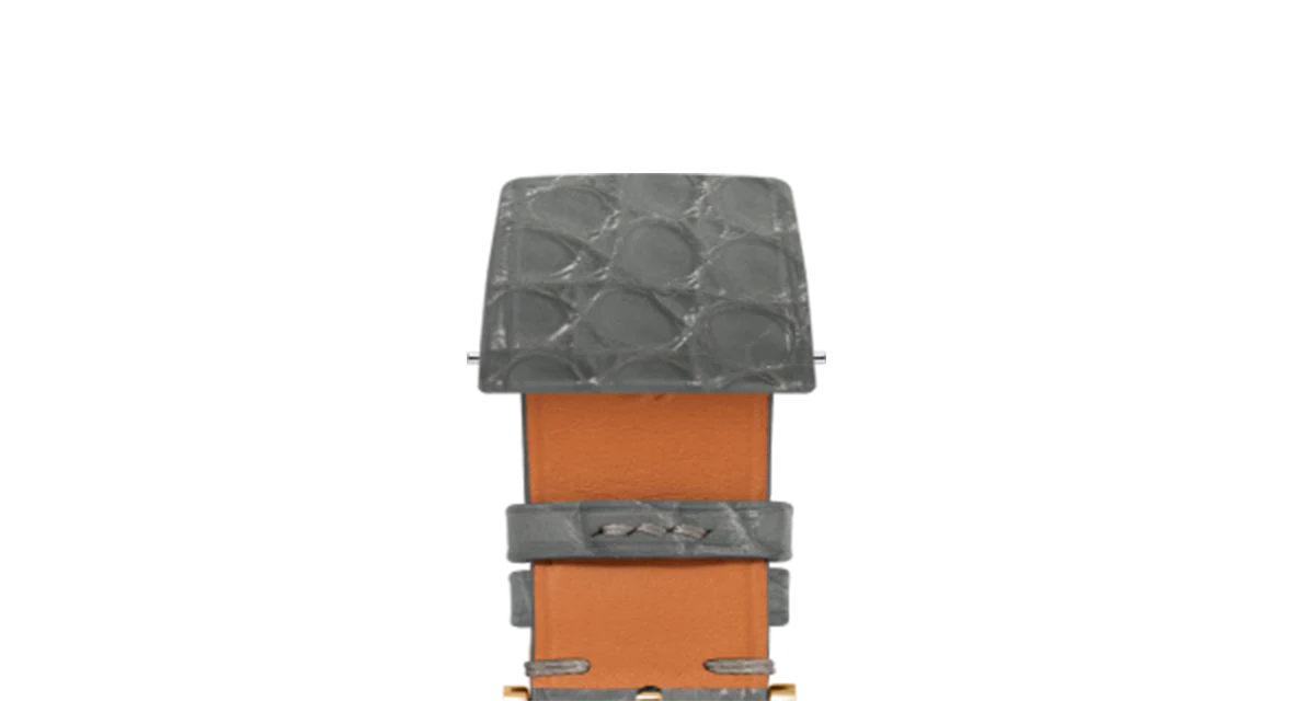 Matte Dolphin Grey Alligator Flank Stitchless Strap - Image 8