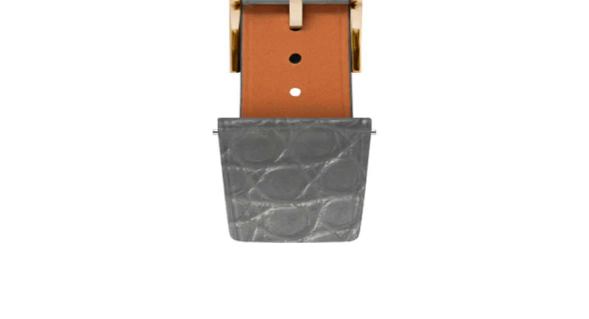 Matte Dolphin Grey Alligator Flank Stitchless Strap - Image 9