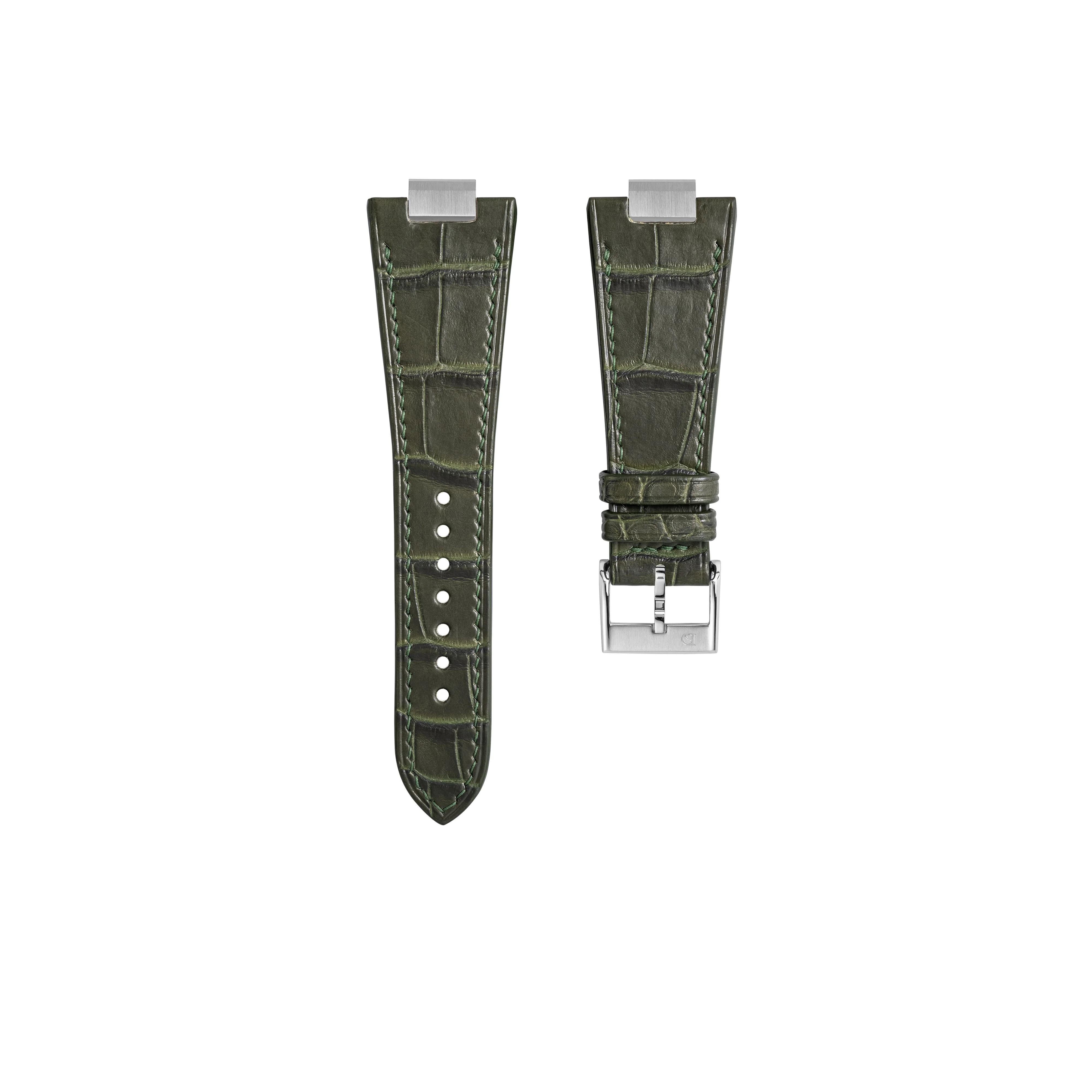 Matte Green Ischia Alligator Strap for Tissot PRX - Image 5