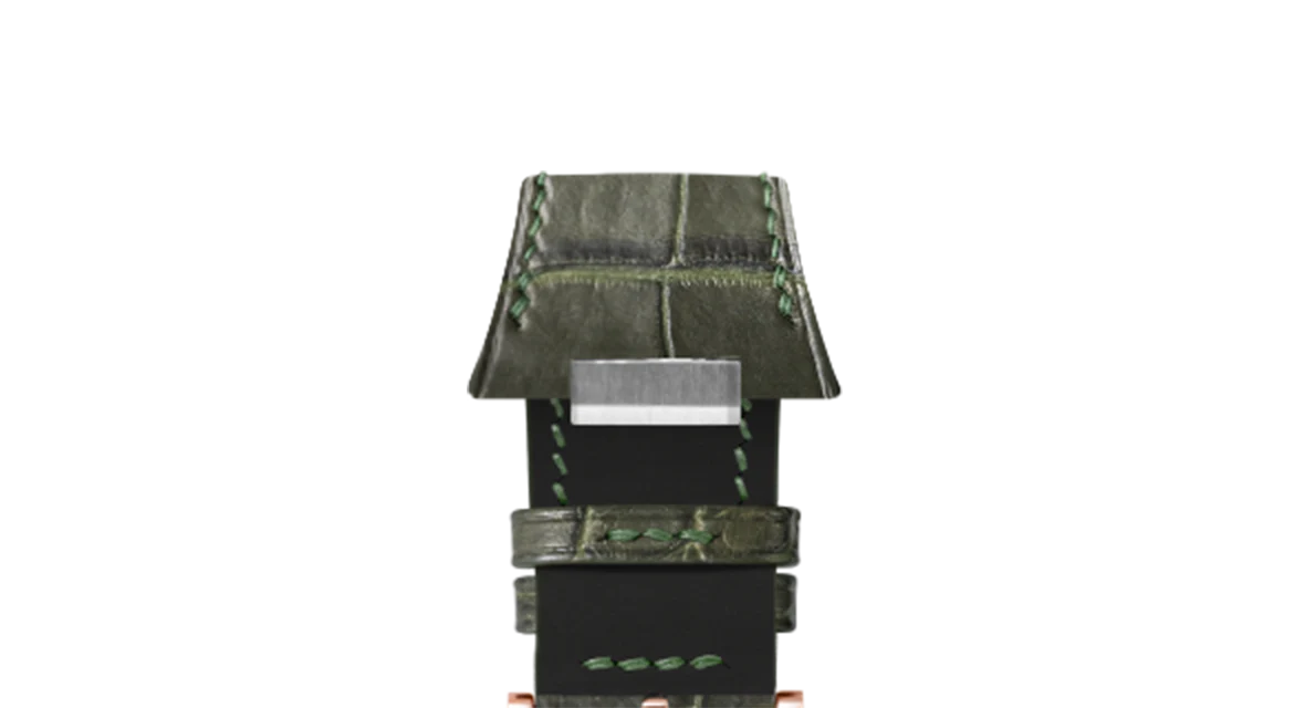 Matte Green Ischia Alligator Strap for Tissot PRX - Image 8