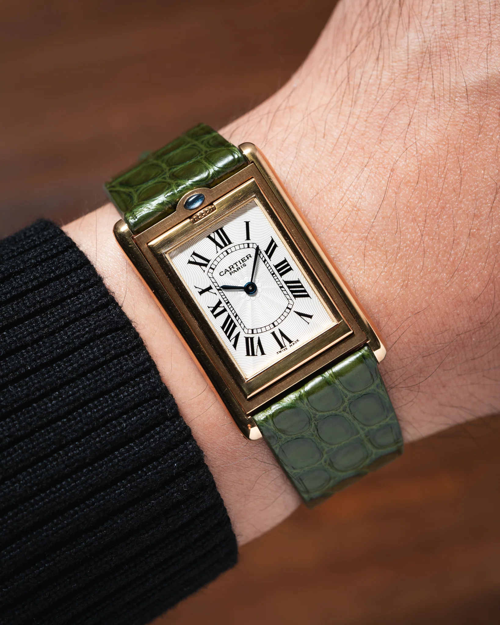 Matte Green Ischia Alligator Flank Stitchless Strap - Image 3