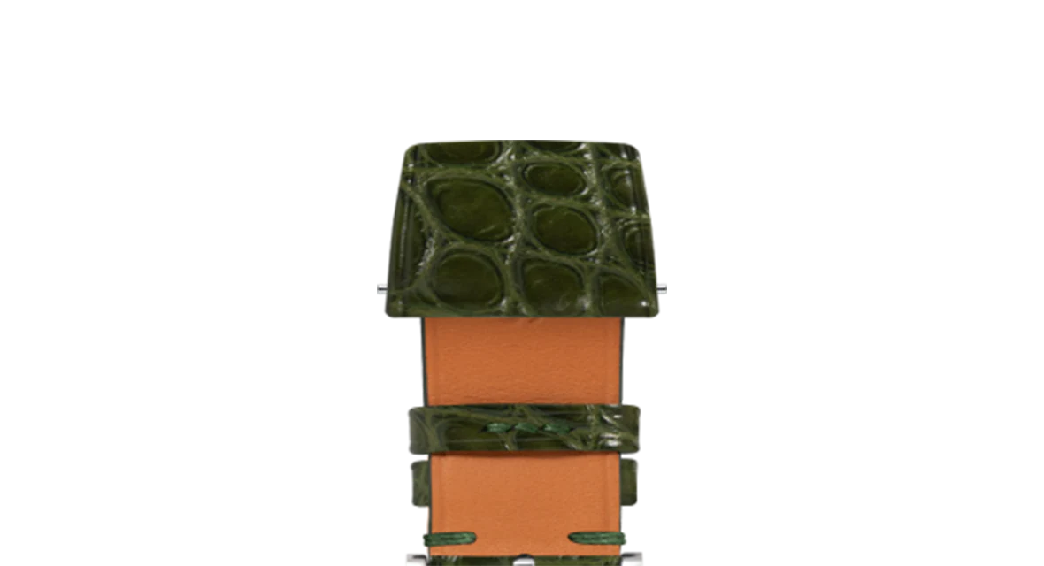 Matte Green Ischia Alligator Flank Stitchless Strap - Image 4