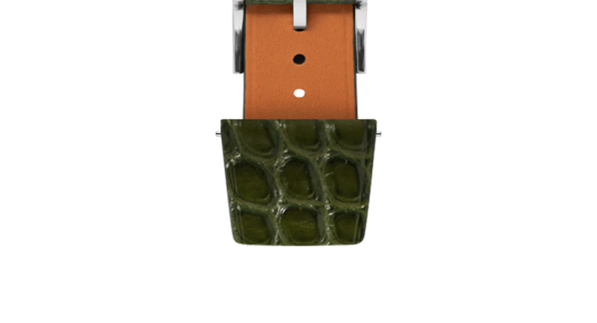 Matte Green Ischia Alligator Flank Stitchless Strap - Image 5