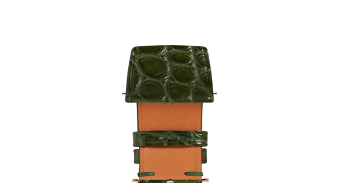 Matte Green Ischia Alligator Flank Stitchless Strap - Image 6
