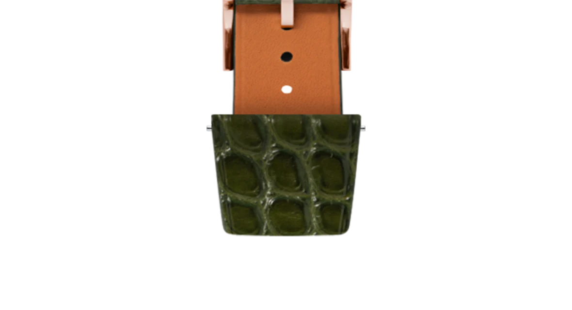 Matte Green Ischia Alligator Flank Stitchless Strap - Image 7