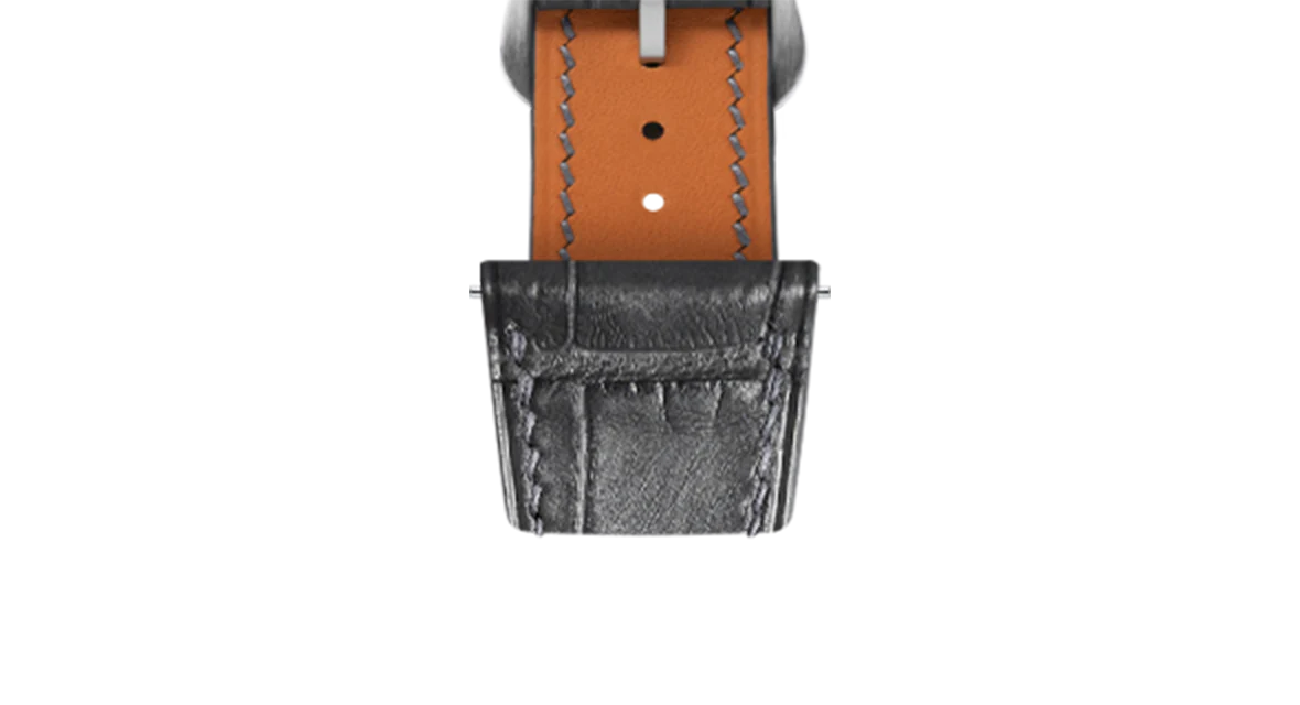 Matte Grey Storm Alligator Strap for Cartier Tank - Image 6