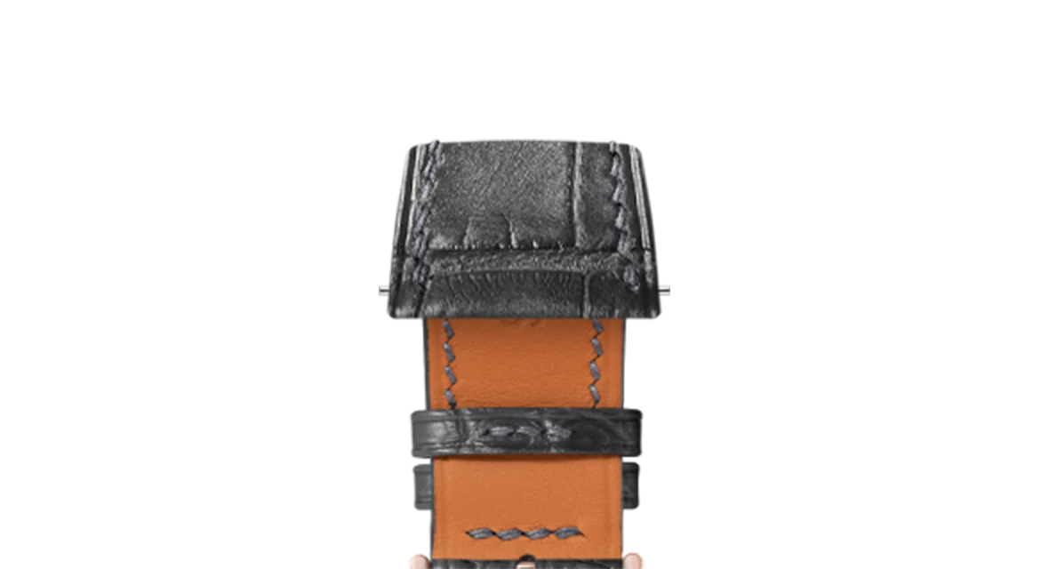 Matte Grey Storm Alligator Strap for Cartier Tank - Image 7