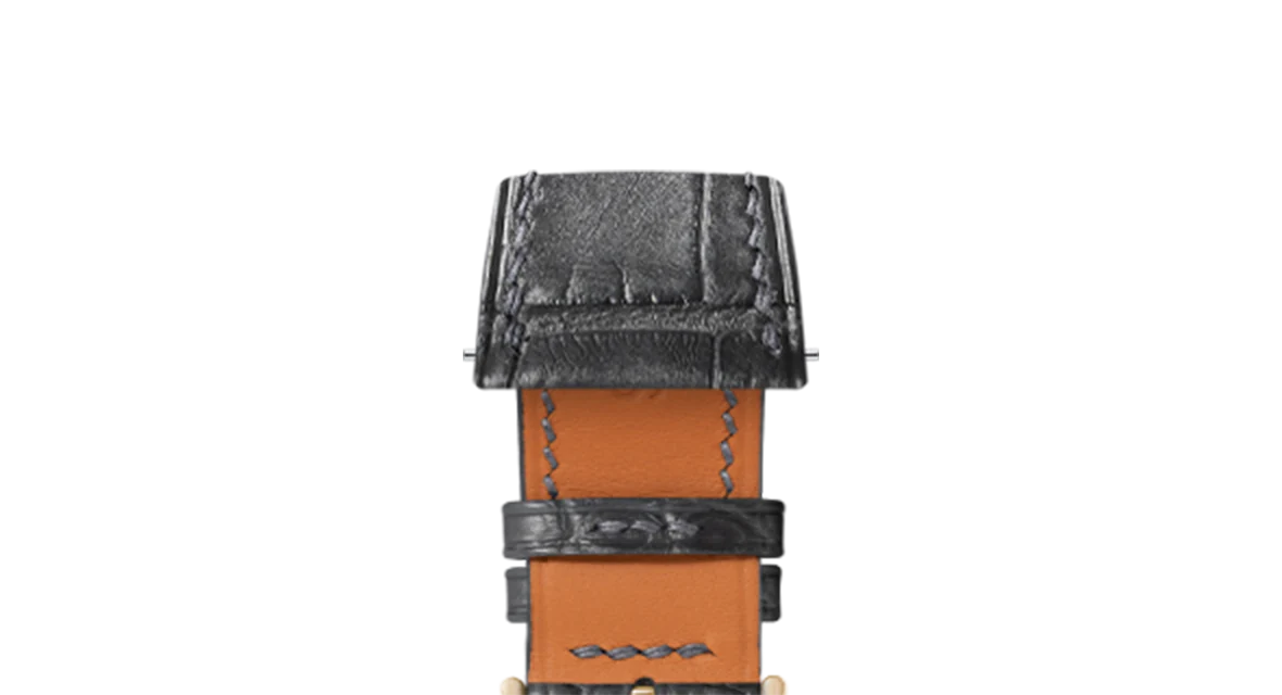 Matte Grey Storm Alligator Strap for Cartier Tank - Image 9