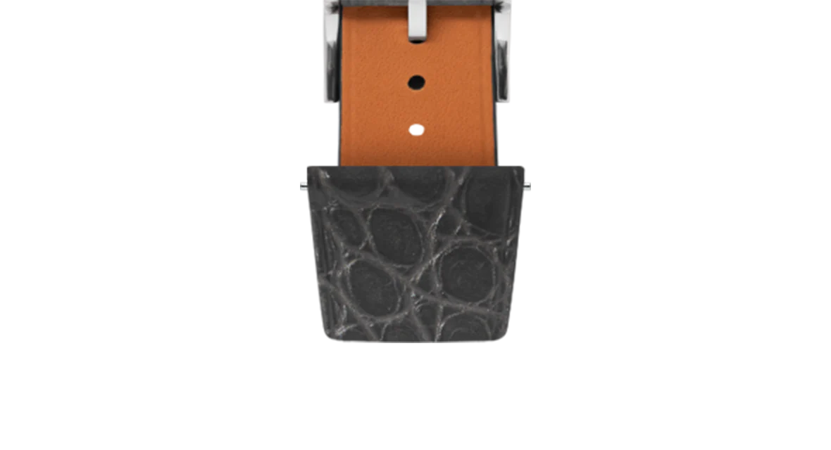 Matte Grey Storm Alligator Flank Stitchless Strap - Image 5