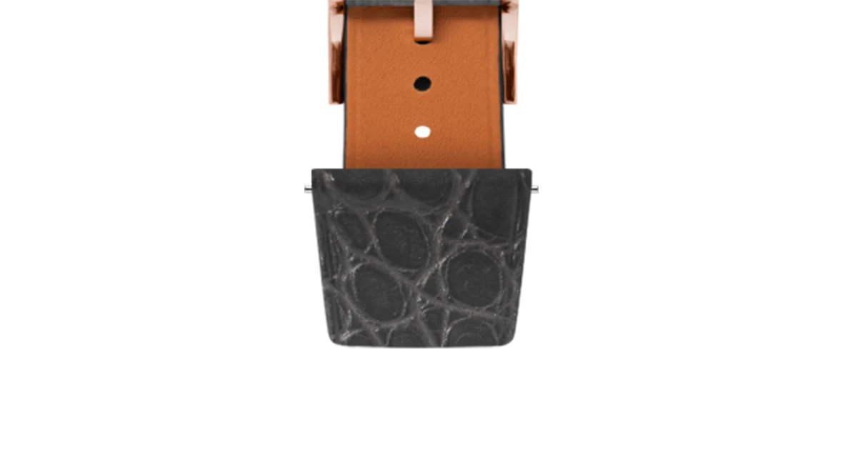 Matte Grey Storm Alligator Flank Stitchless Strap - Image 7