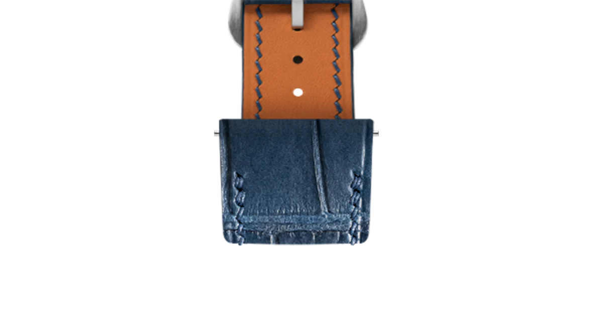 Matte Navy Alligator Strap for Cartier Santos-Dumont - Image 4