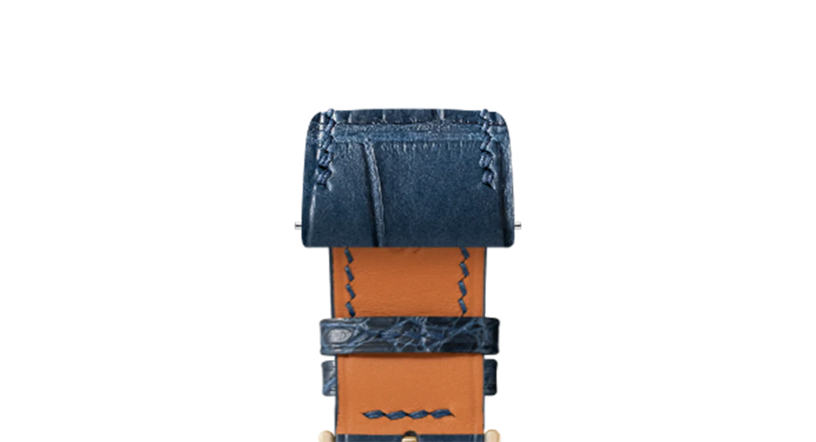 Matte Navy Alligator Strap for Cartier Santos-Dumont - Image 7