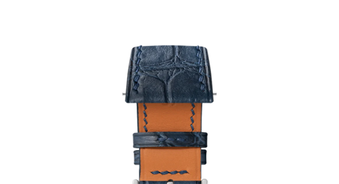 Matte Navy Alligator Strap for Cartier Tank - Image 4