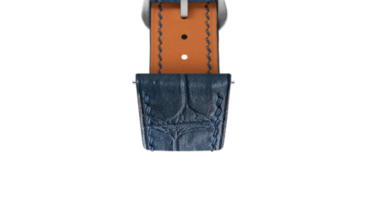 Matte Navy Alligator Strap for Cartier Tank - Image 5