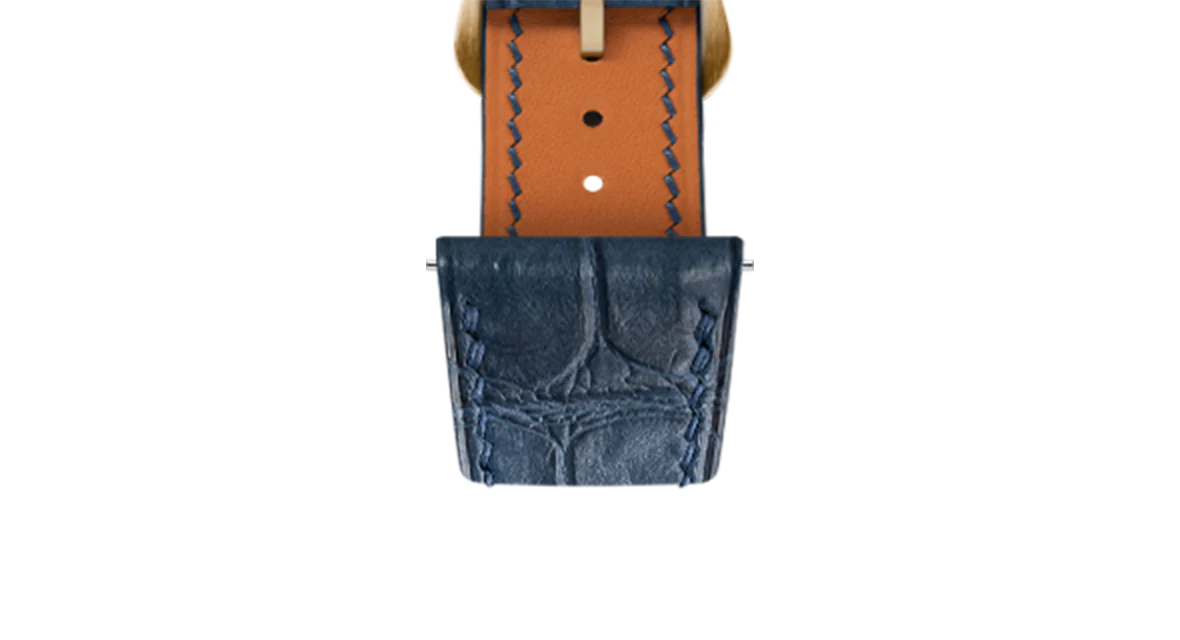 Matte Navy Alligator Strap for Cartier Tank - Image 9