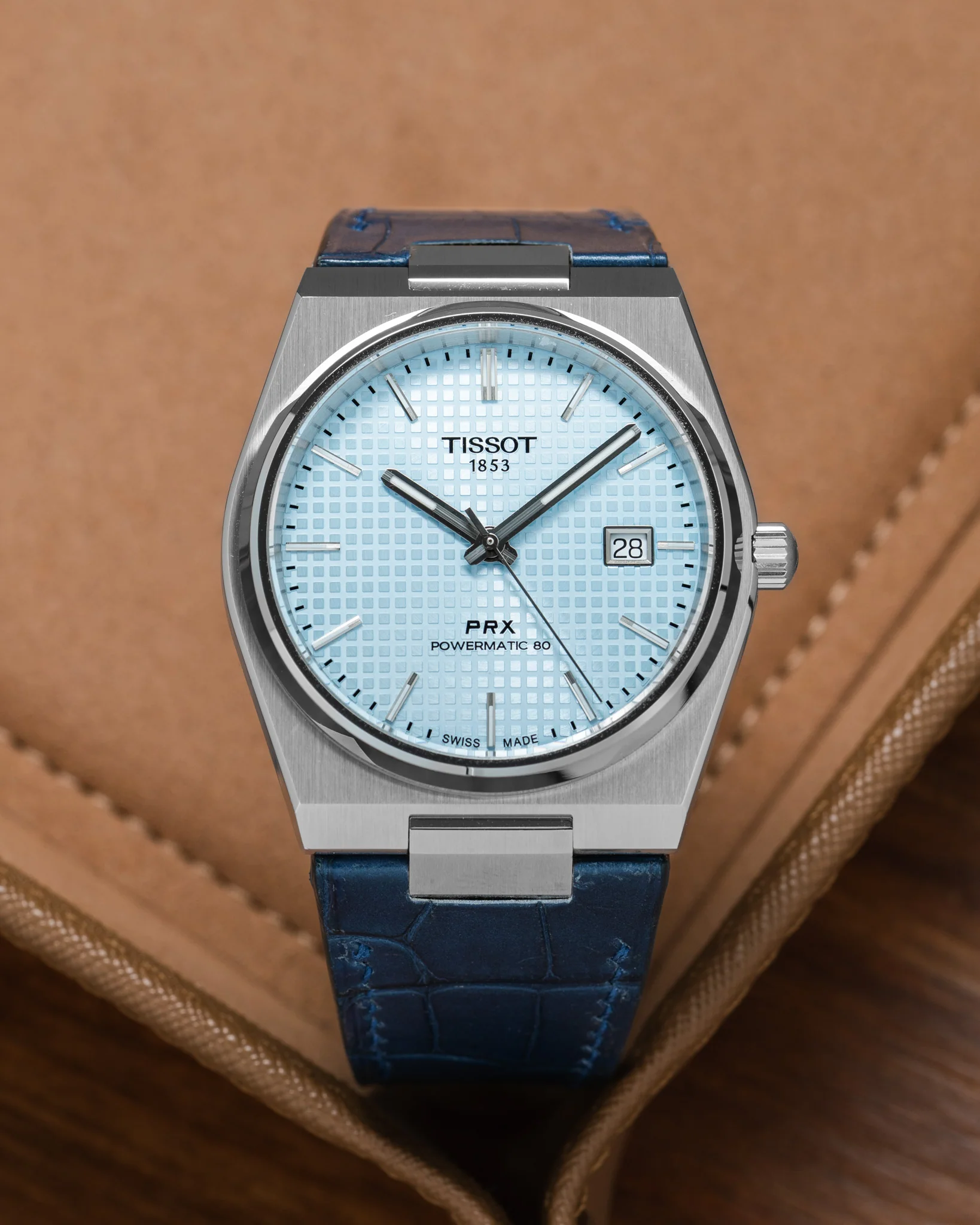Matte Navy Alligator Strap for Tissot PRX - Image 5