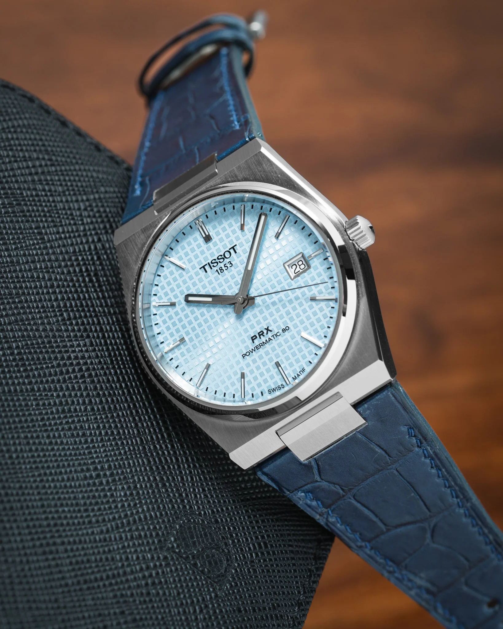 Matte Navy Alligator Strap for Tissot PRX - Image 6