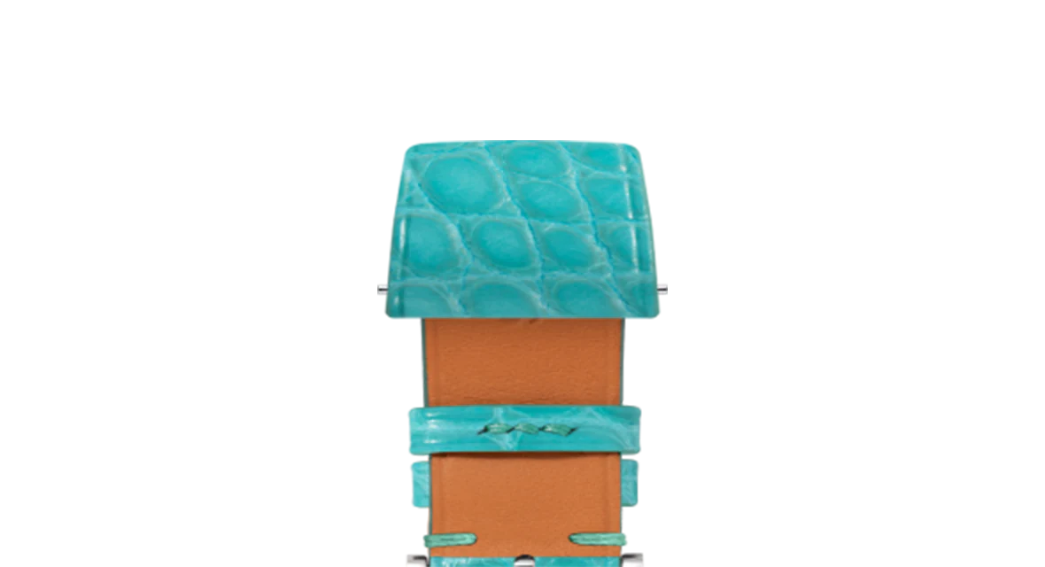 Overstock: Matte Turquoise Alligator Flank Stitchless Strap - Image 4