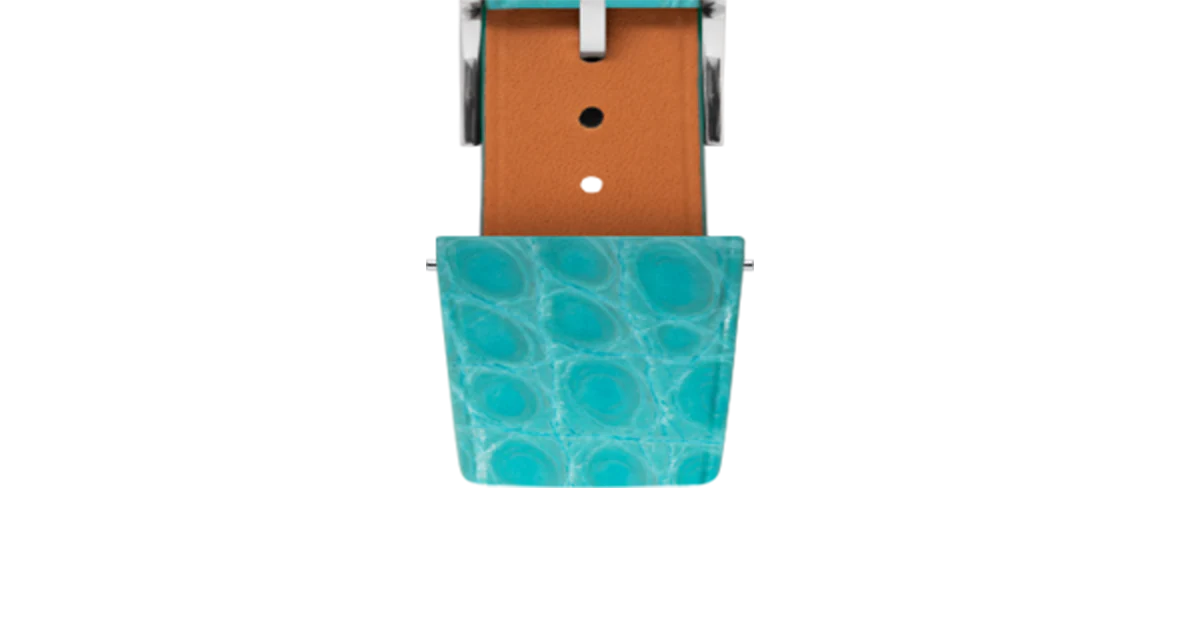 Overstock: Matte Turquoise Alligator Flank Stitchless Strap - Image 5