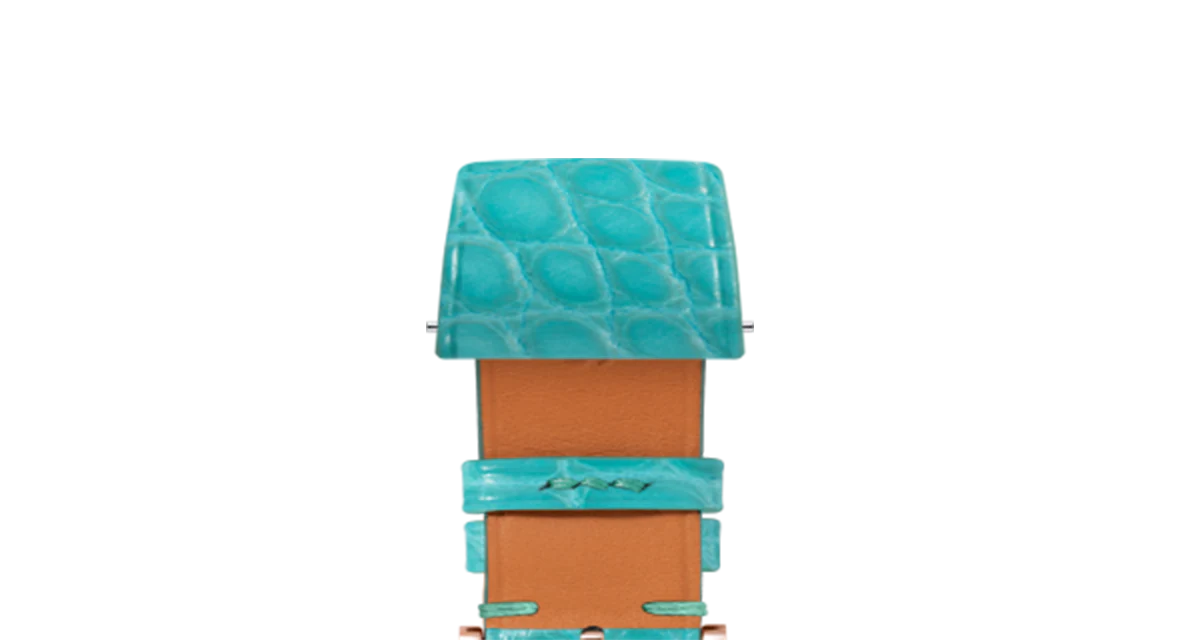 Overstock: Matte Turquoise Alligator Flank Stitchless Strap - Image 6
