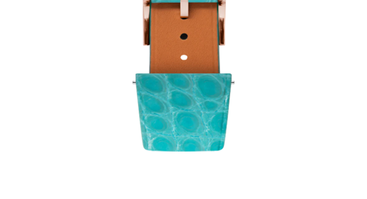 Overstock: Matte Turquoise Alligator Flank Stitchless Strap - Image 7