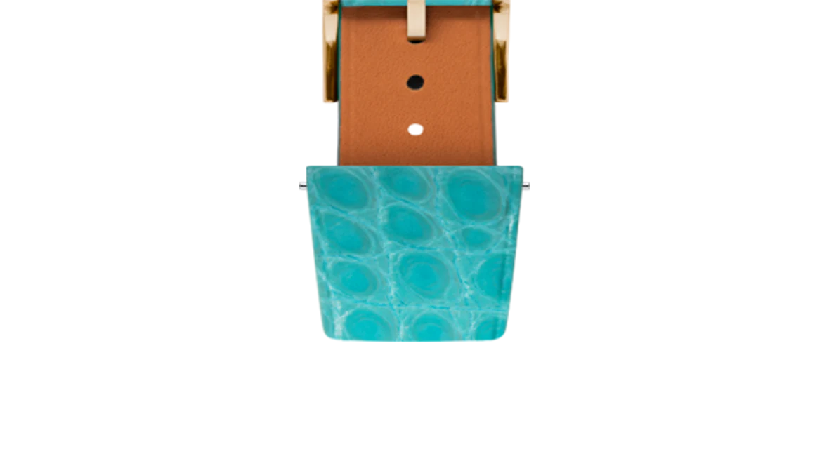 Overstock: Matte Turquoise Alligator Flank Stitchless Strap - Image 9