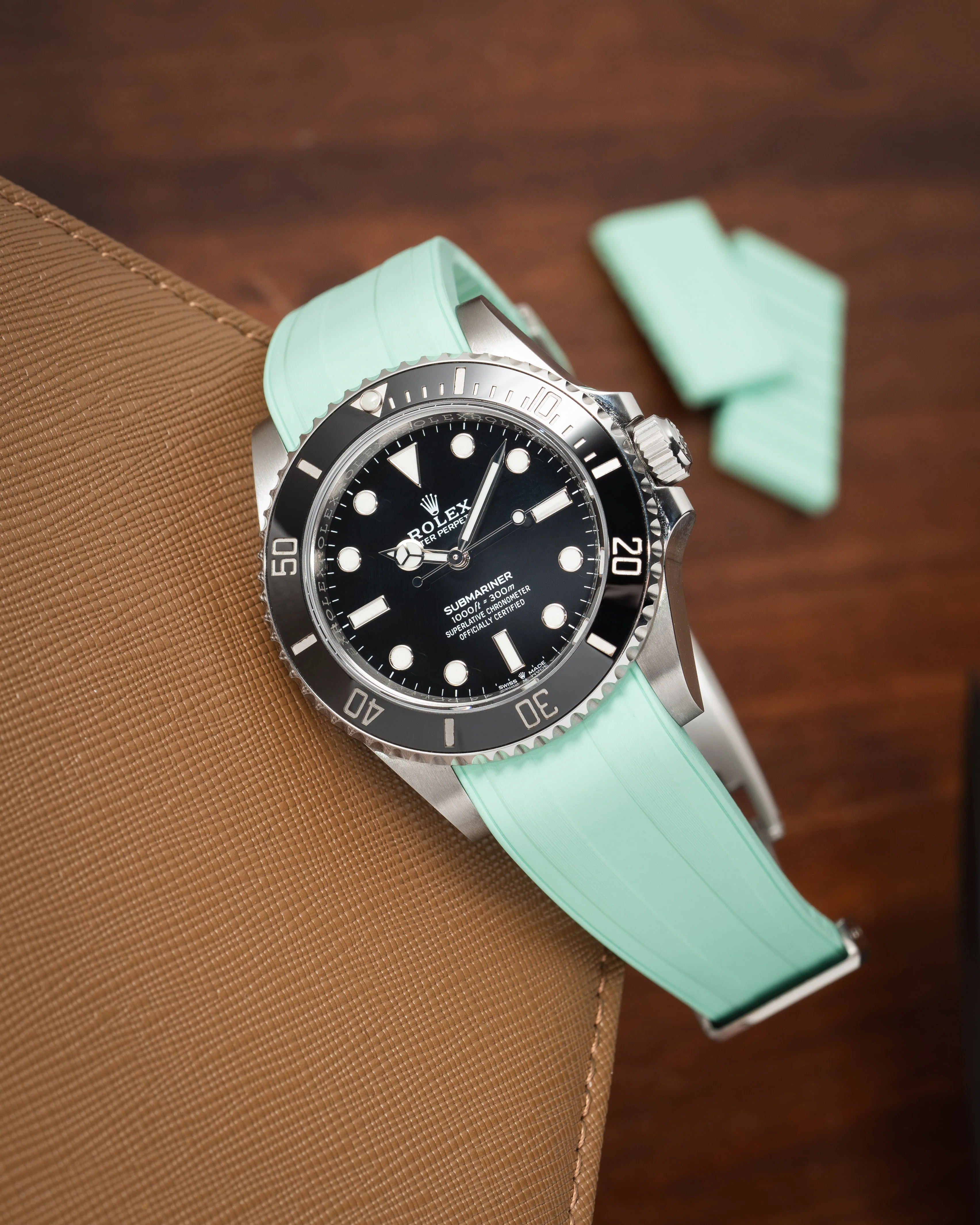 Mint Green CTS Rubber Strap for Rolex Submariner 41mm - Image 4