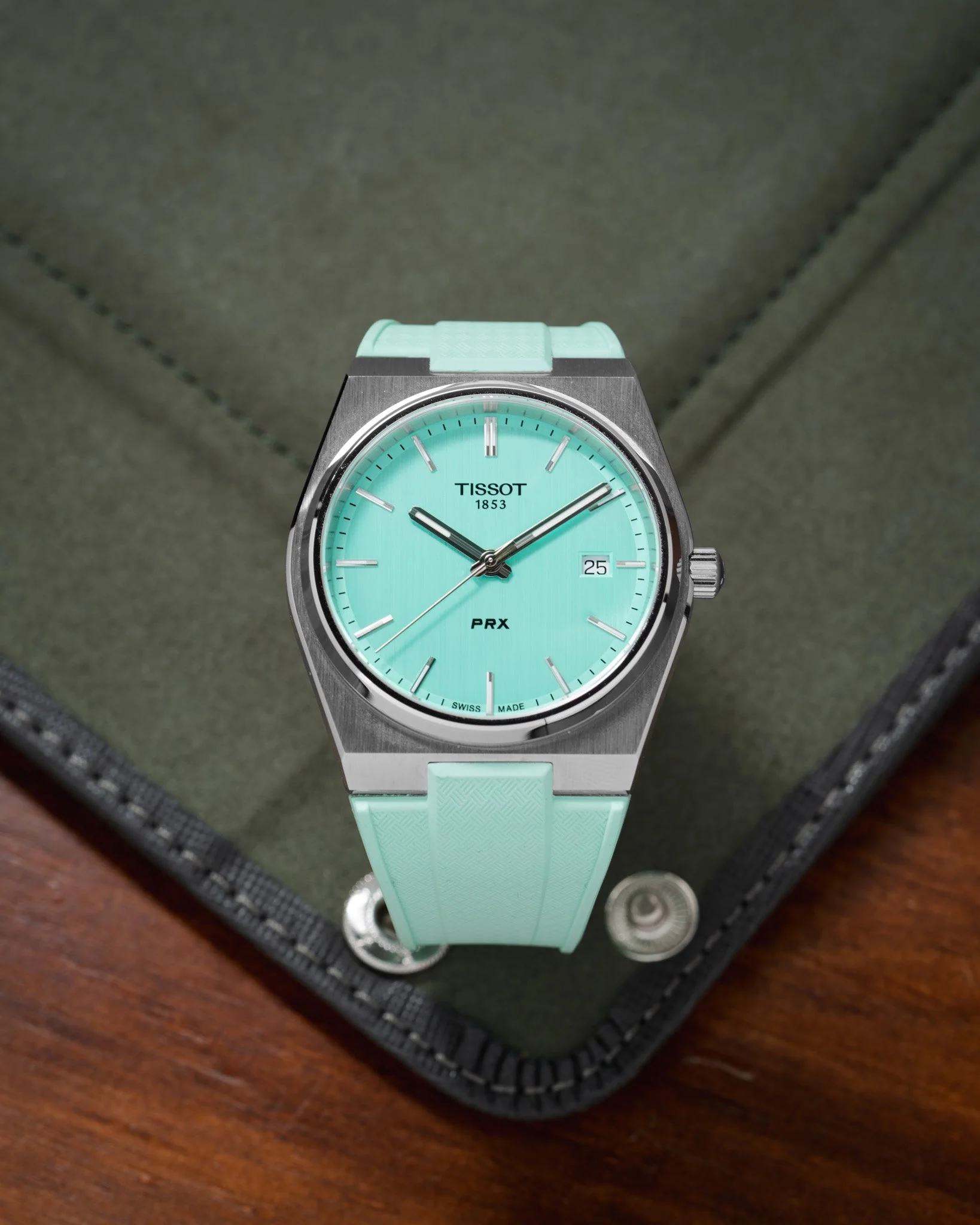 Mint Green CTS Rubber Strap for Tissot PRX - Image 3