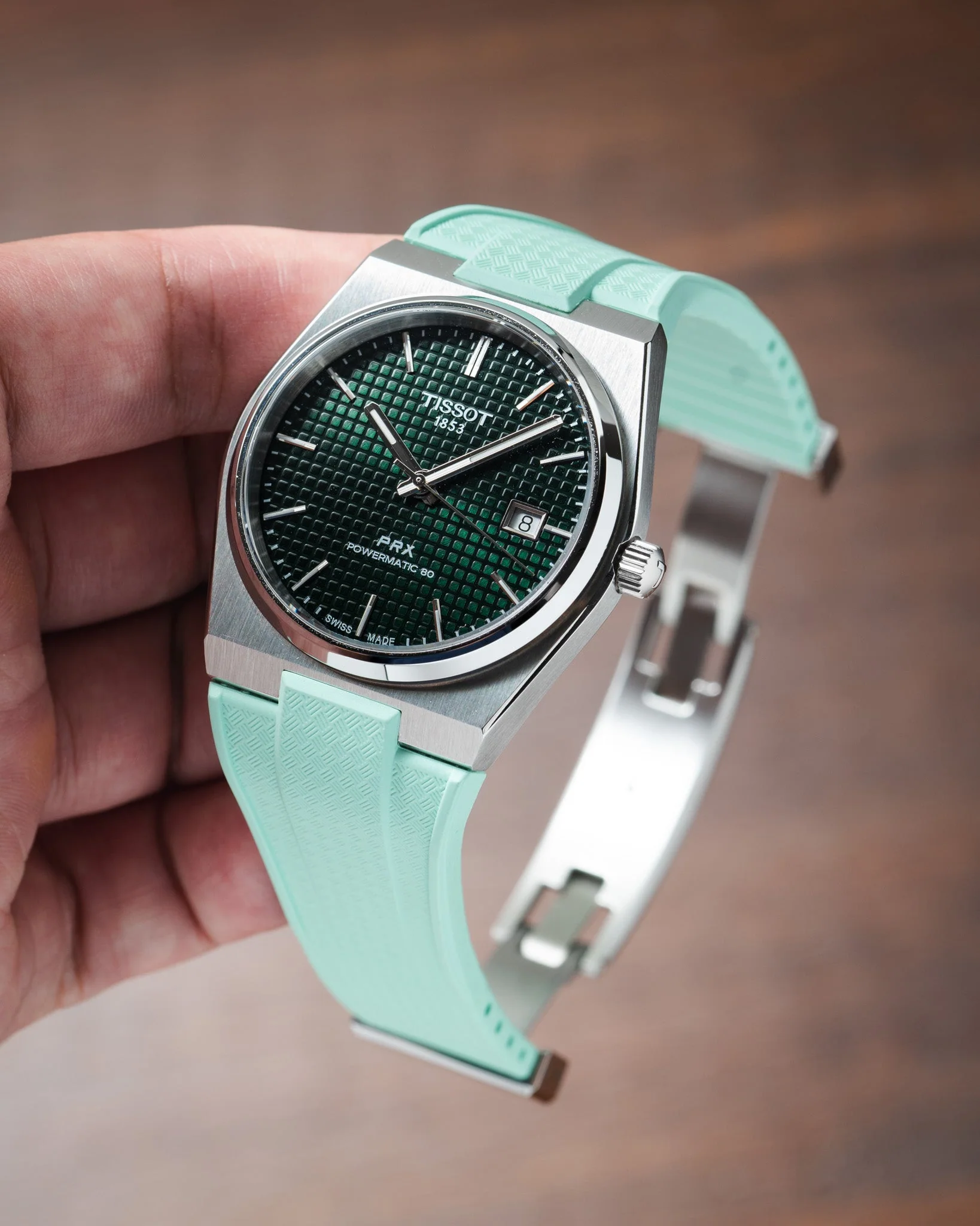 Mint Green CTS Rubber Strap for Tissot PRX - Image 5