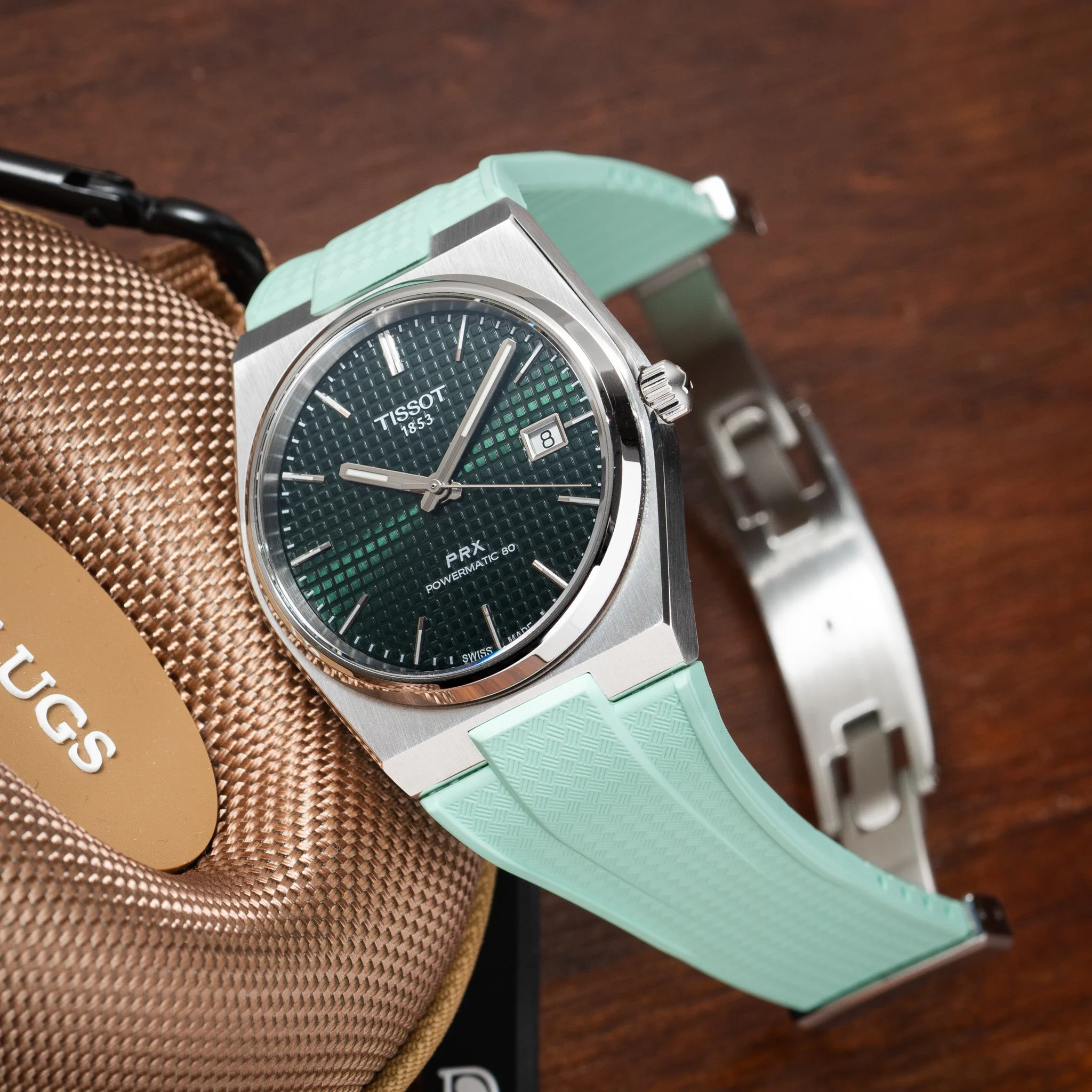 Mint Green CTS Rubber Strap for Tissot PRX - Image 6