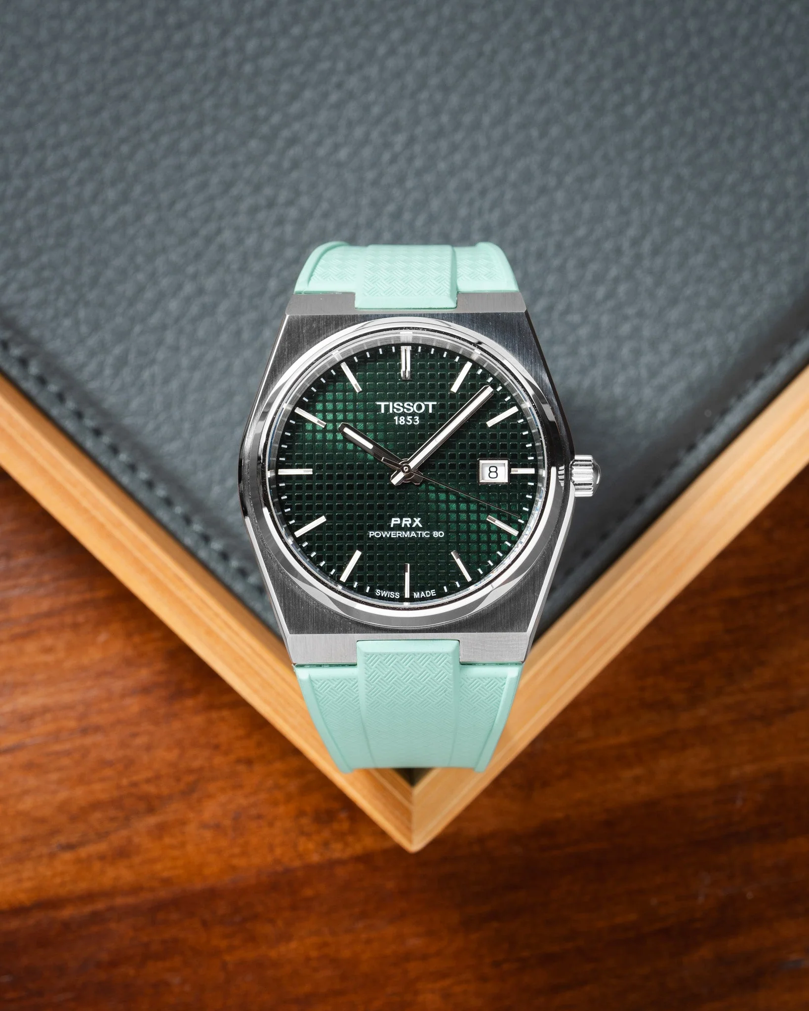 Mint Green CTS Rubber Strap for Tissot PRX - Image 7