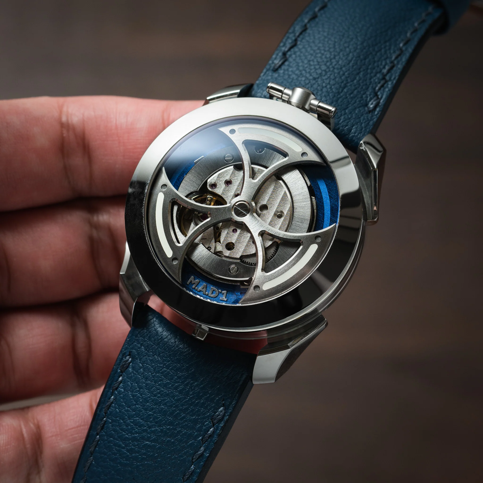 Navy Chevre Strap for MB&F MAD1 - Image 4