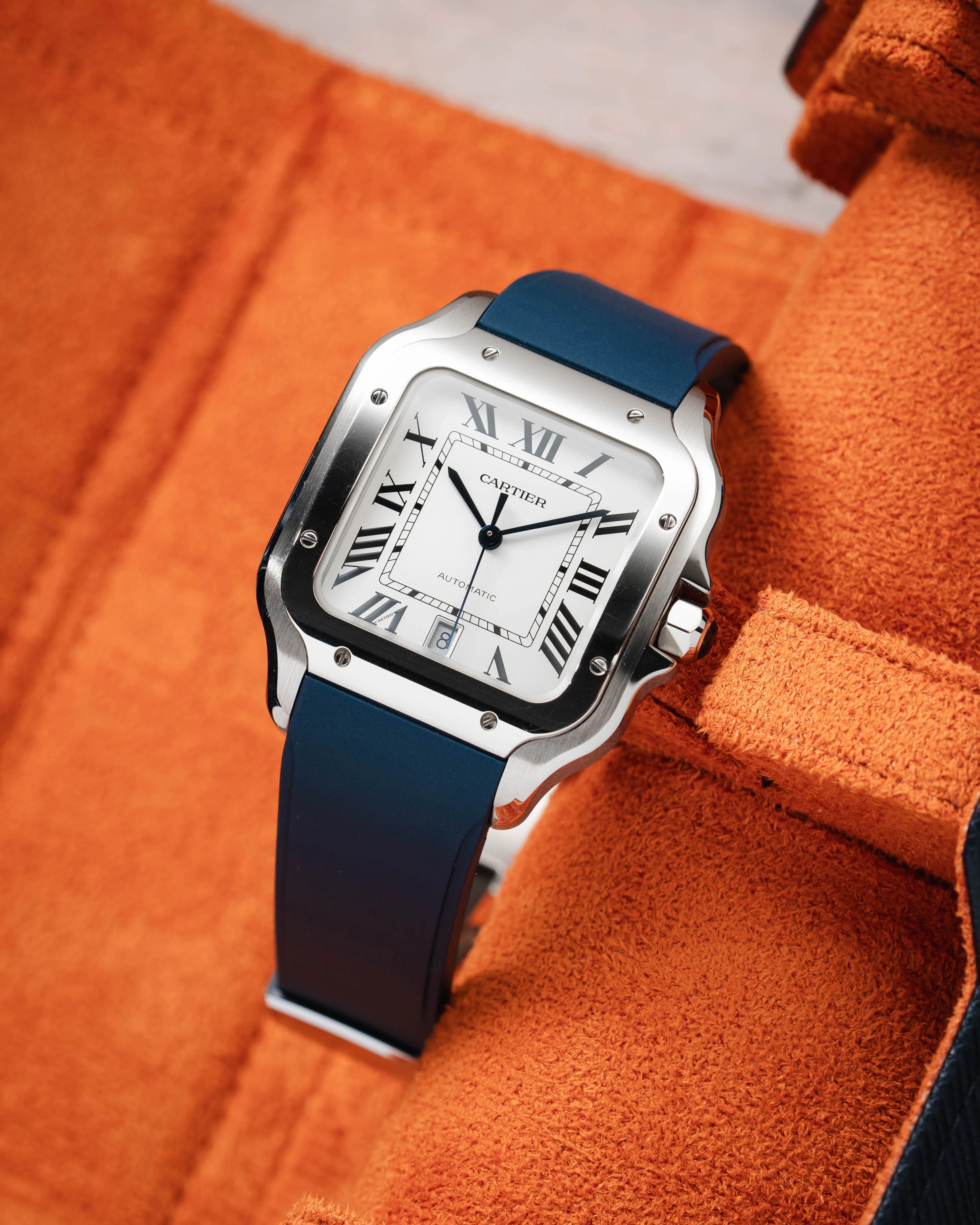 Navy CTS Rubber Strap for Cartier Santos de Cartier - Image 3