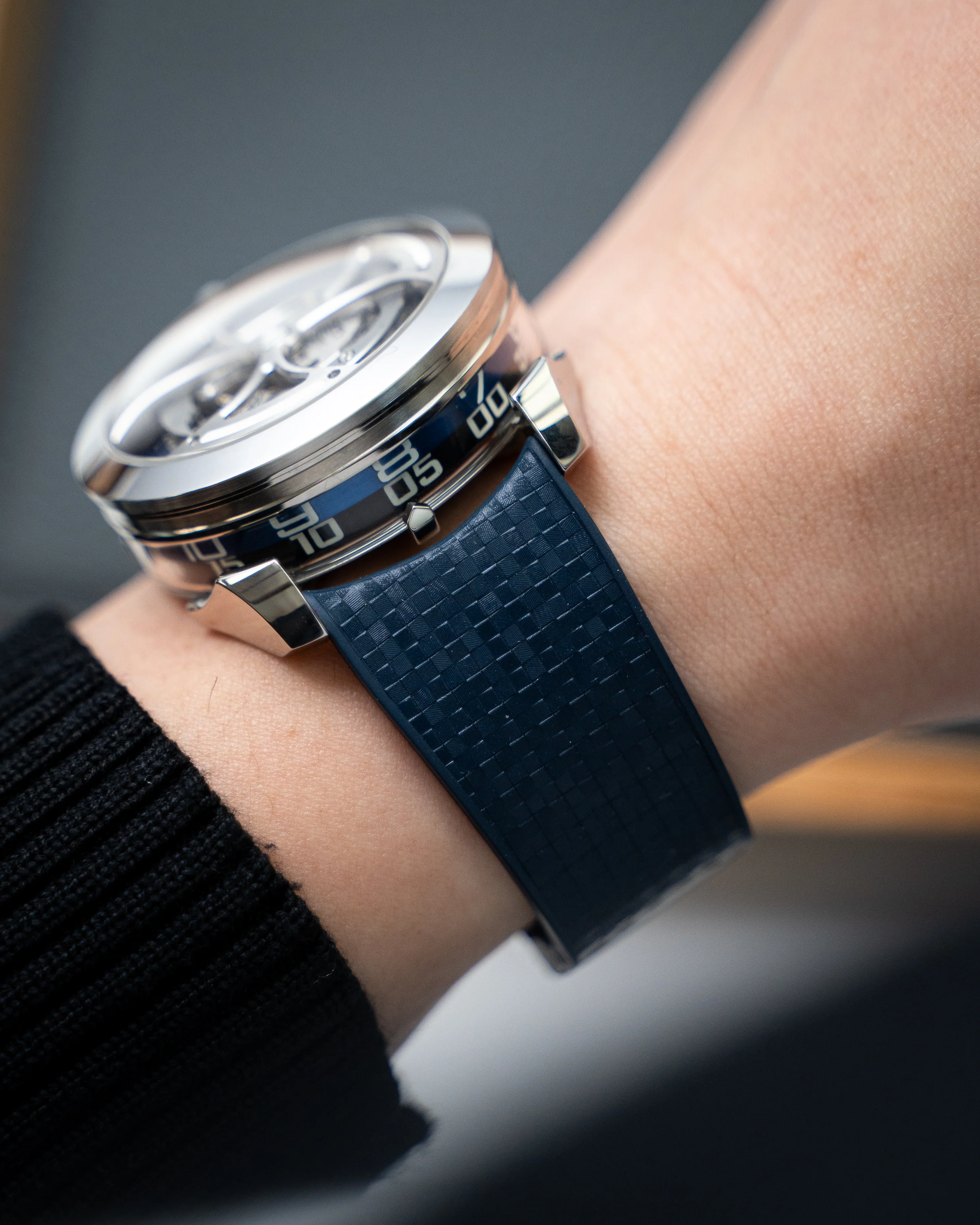 Navy Curved CTS Rubber Strap for MB&F MAD1 - Image 3
