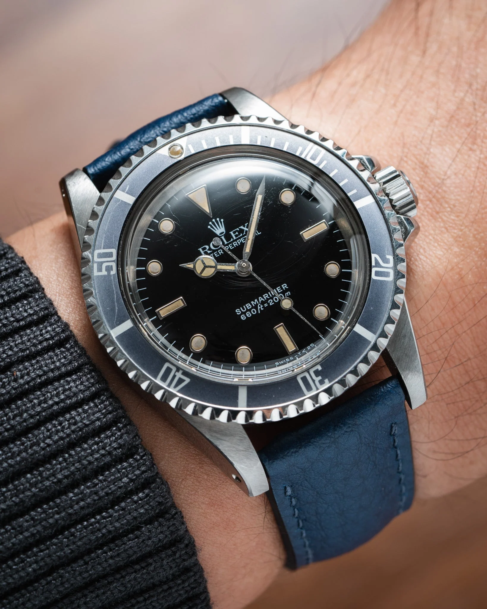 Navy Rubberised Leather (Togo) Signature Strap - Image 3