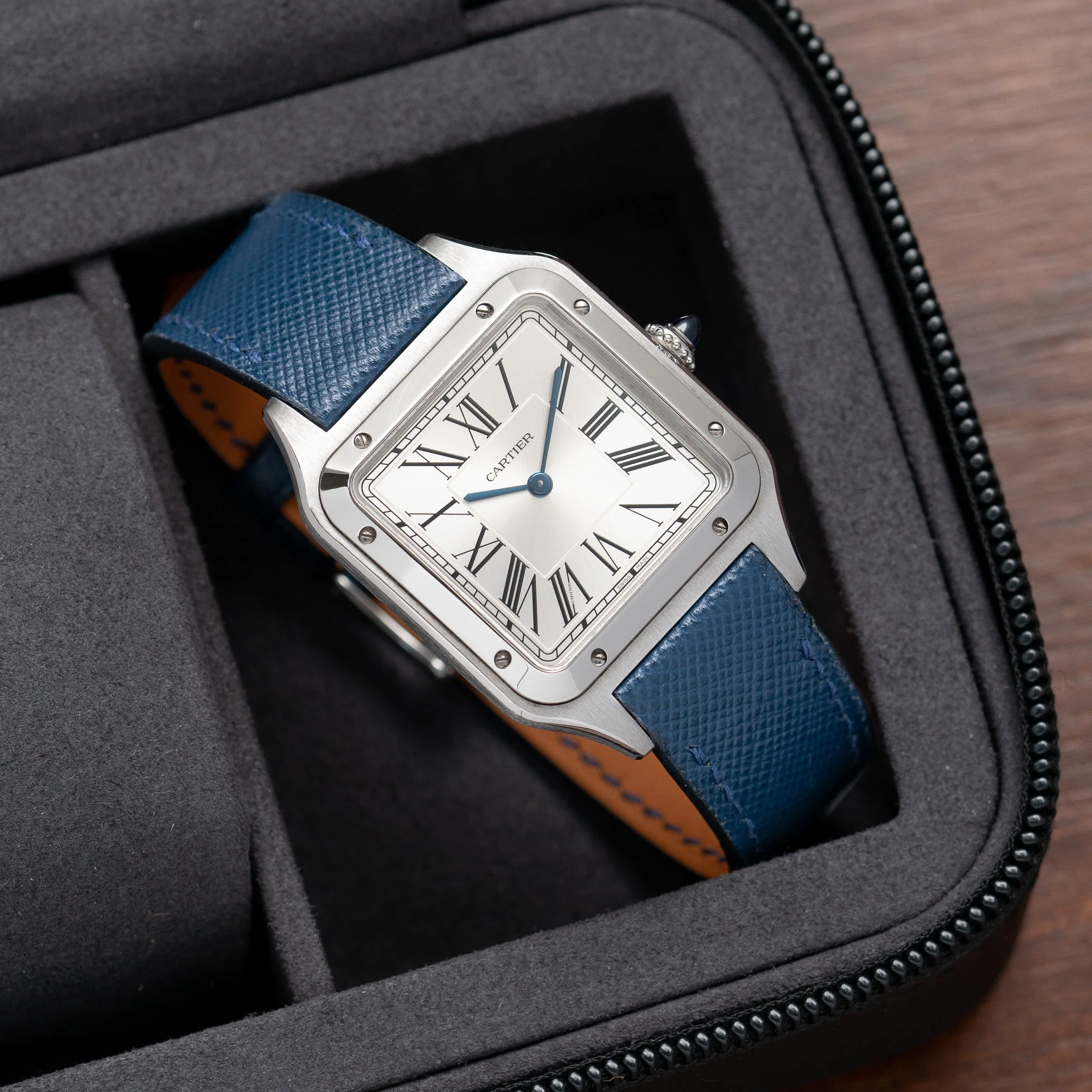 Navy Saffiano Strap for Cartier Santos-Dumont - Image 2