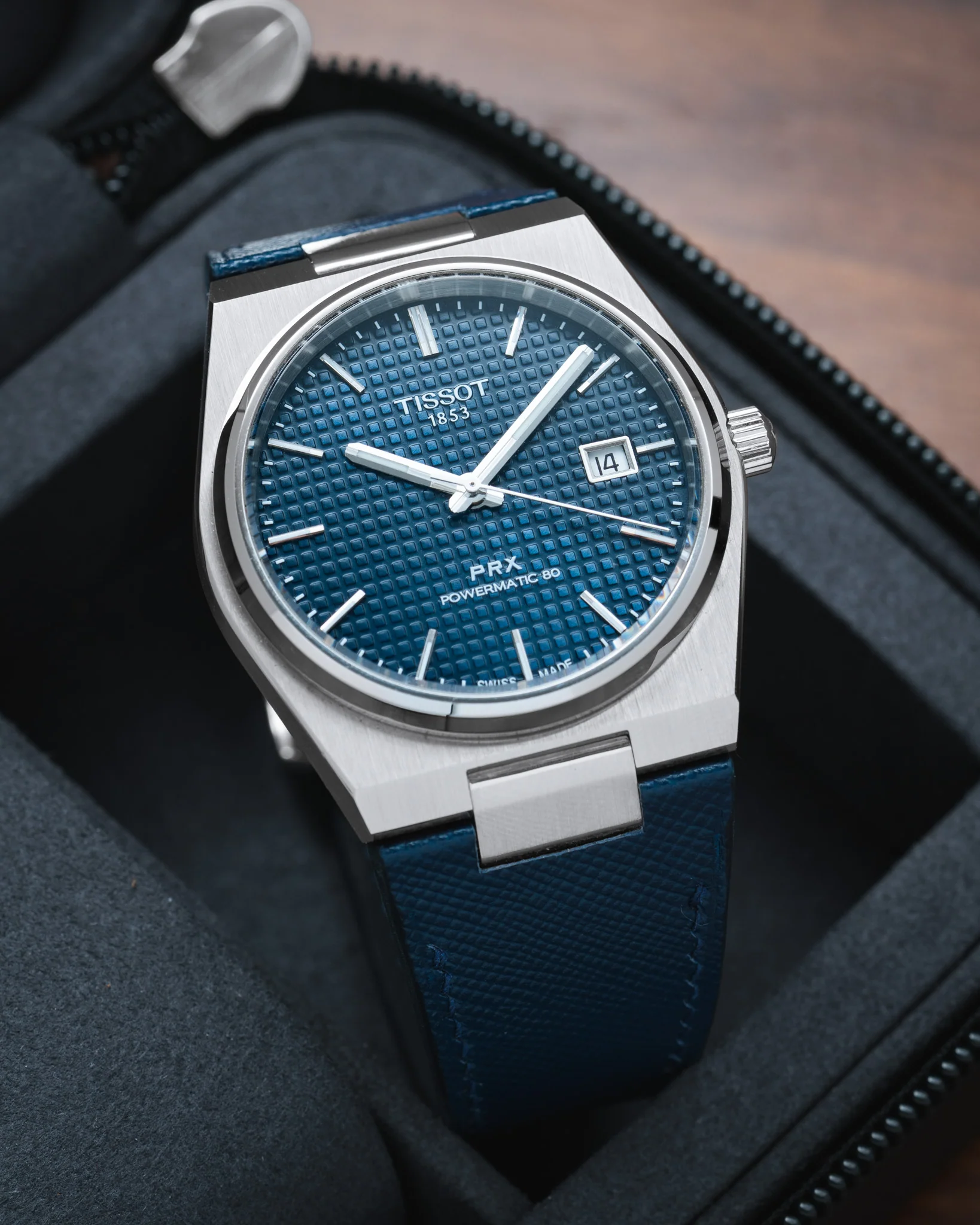 Navy Saffiano Strap for Tissot PRX - Image 3