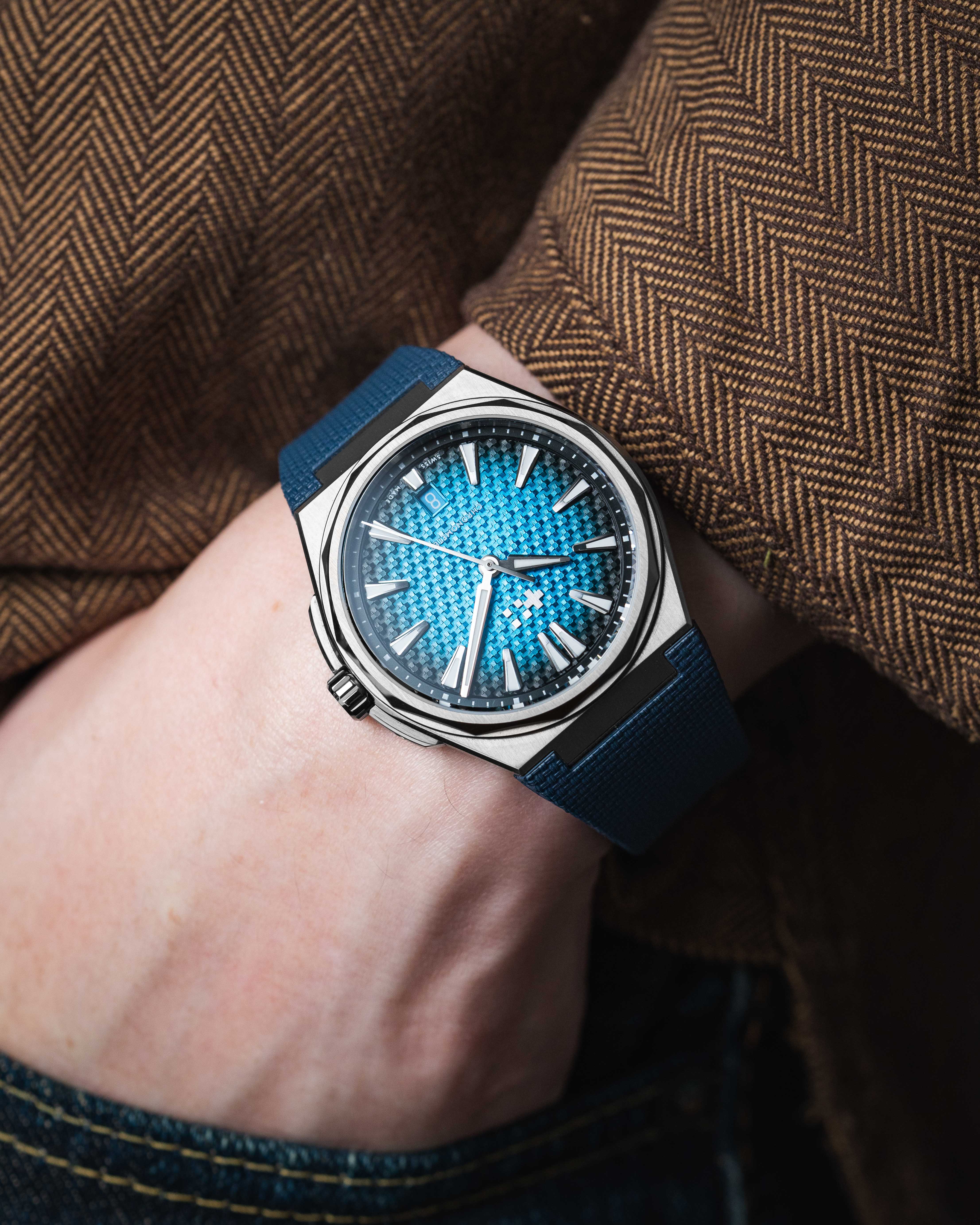 Navy Sailcloth CTS Rubber Strap for Christopher Ward The Twelve - Image 3