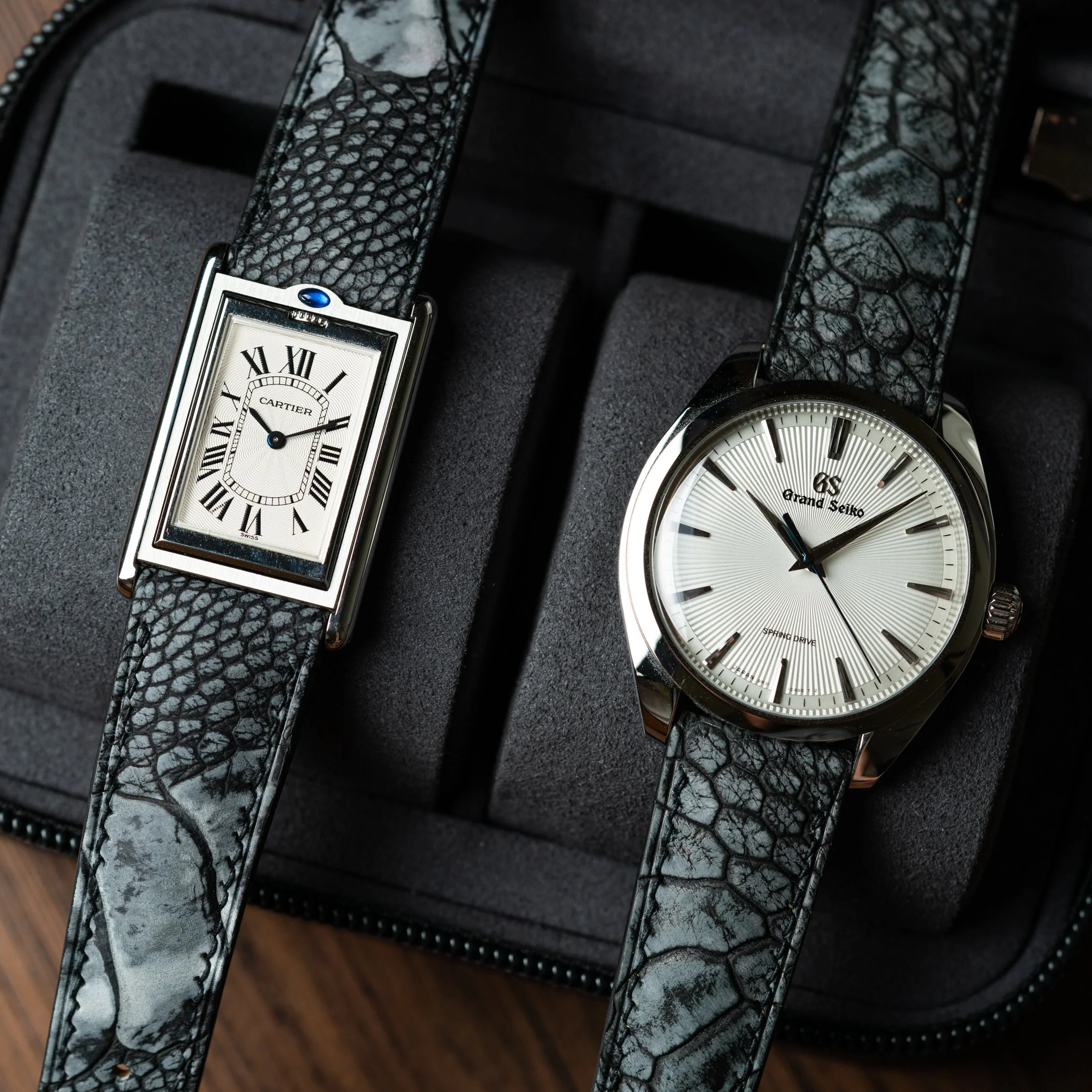 Nubuck Black Ostrich Leg Signature Strap - Image 3