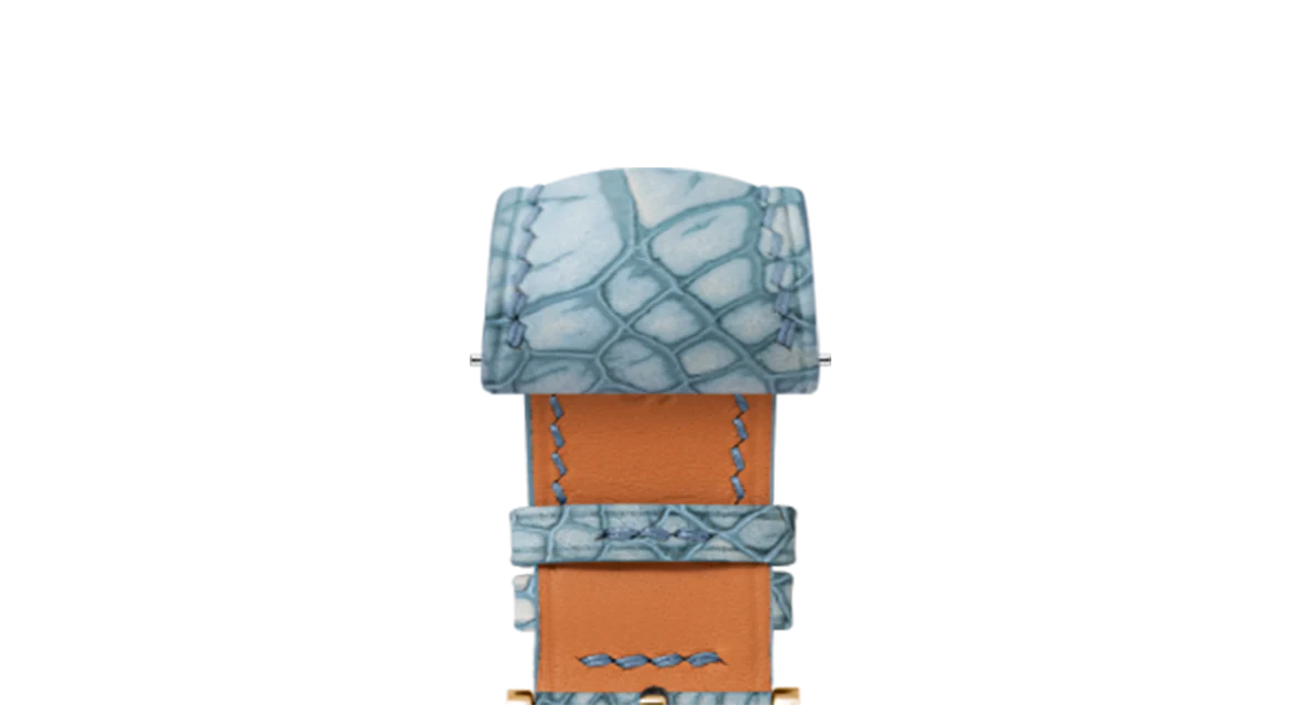 Nubuck Denim Ostrich Leg Signature Strap - Image 10
