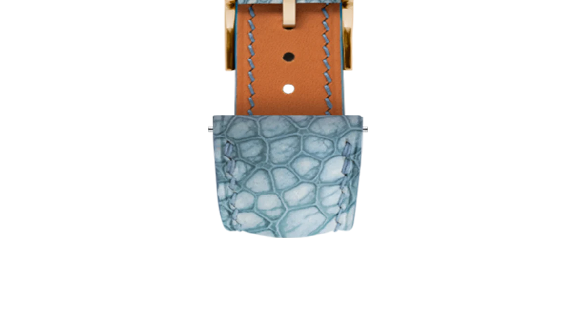 Nubuck Denim Ostrich Leg Signature Strap - Image 11