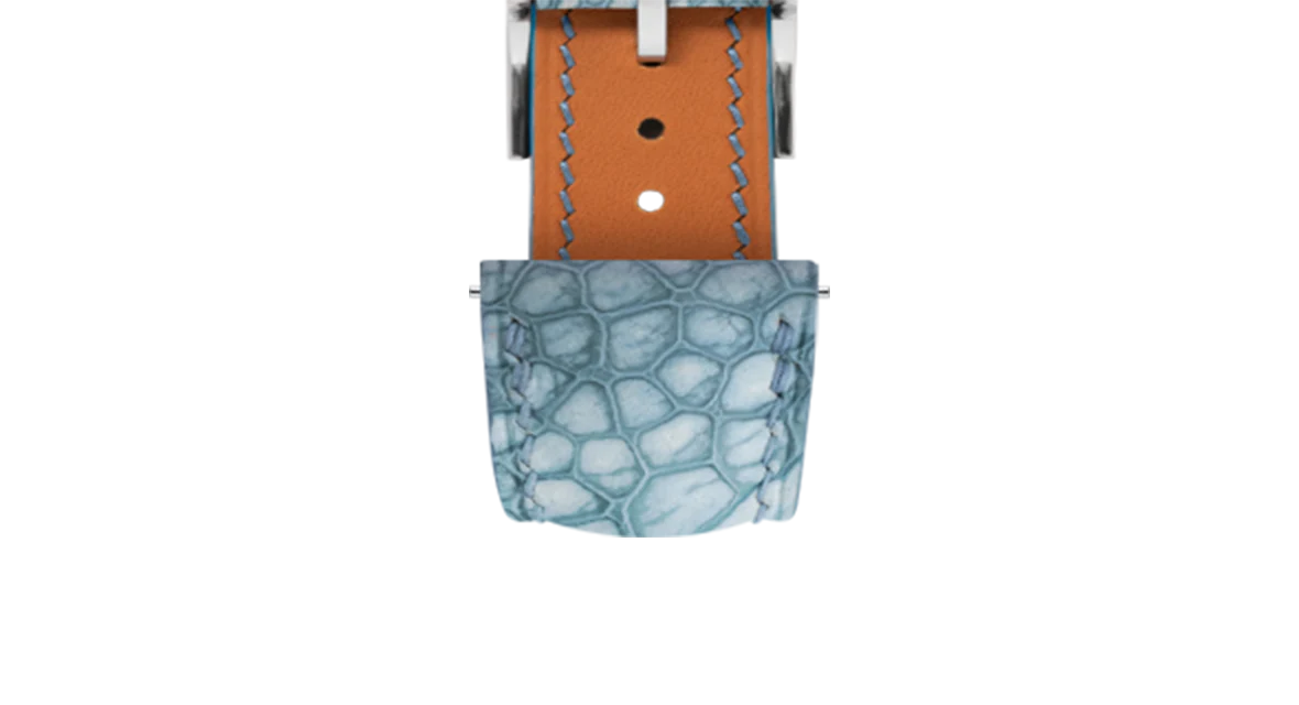 Nubuck Denim Ostrich Leg Signature Strap - Image 7